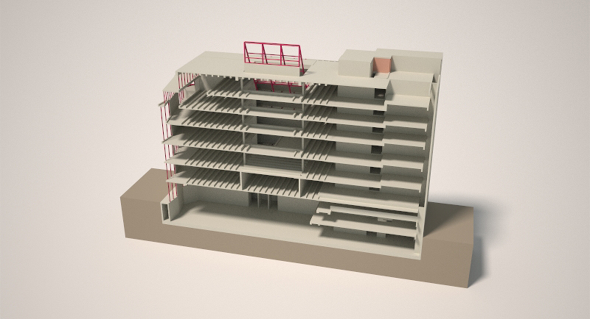 CEU - tartószerkezeti modell metszete